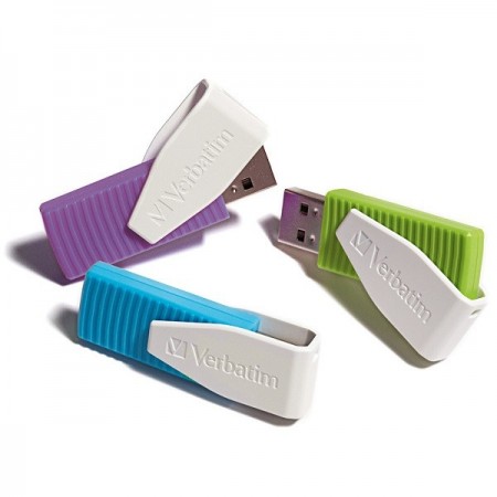 VERBATIM USB FLASH MEMORIJE 2.0 DRIVE 8GB/SWIVEL 3PAK BLUE/GREEN/VIOLET (UFV98426)