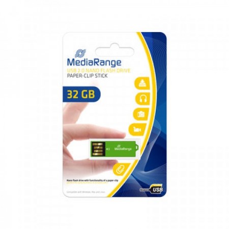 MEDIARANGE GERMANY USB FLASH MEMORIJE NANO 32GB/2.0/GREEN PAPER-CLIP STICK MR977 (UFMR977)